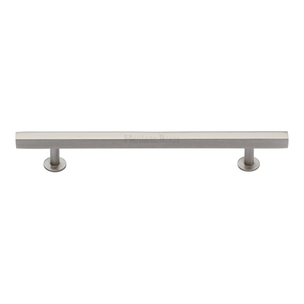 C4760 160-SN • 160 x 223 x 11 x 19 x 32mm • Satin Nickel • Heritage Brass Square Bar Round Foot Cabinet Pull Handle